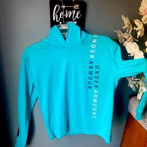 Long sleeve teal blue under armor hoodie